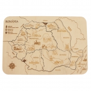  Puzzle cu harta regiuni Romania din lemn